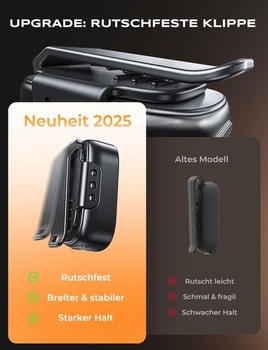 Klip na svítilnu Glangeh 500LM s 10 režimy (bodové/rozptylové/červené světlo), handsfree
