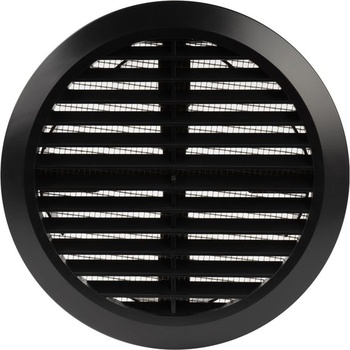 Vetracie systémy 100 až 150 mm - Čierne - Vetrací kryt - Okrúhle vetracie otvory - Kryt mriežky -