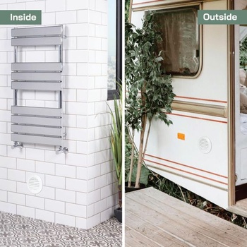 Vent Systems 2 kusy, 80 mm biele vetracie kryty – okrúhle vetracie otvory – kryty mriežok – integrované