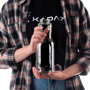 KADAX Sada 3 fliaš so skrutkovacím uzáverom s objemom 1 l – Prázdne fľaše od mlieka, fľaše od džúsu na
