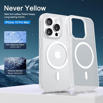 Pouzdro pro iPhone 15 Pro Max, ochranné TPU pouzdro s magnetickým zapínáním, včetně 2 ochranných