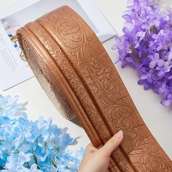 10m BurlyWood samolepiaca flexibilná penová tapetová lišta, šírka 100 mm, 3D penová tapeta, soklová