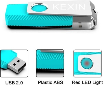 KEXIN USB flash disk 32GB, 3 kusy, USB 2.0, mini flash disk, USB flash disk, 360 ° otočný kovový