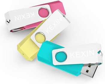 KEXIN USB flash disk 32GB, 3 kusy, USB 2.0, mini flash disk, USB flash disk, 360 ° otočný kovový