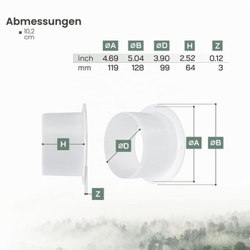 Vent Systems Vetracia príruba 100 mm, plastová okrúhla, rovná – 2 kusy – Robustná spojovacia doska pre