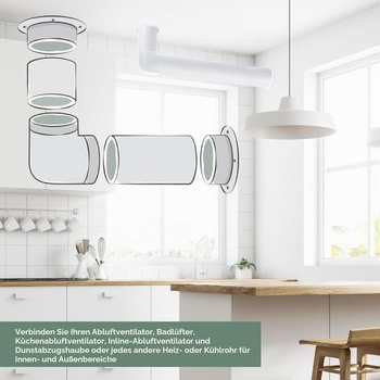 Vent Systems Vetracia príruba 100 mm, plastová okrúhla, rovná – 2 kusy – Robustná spojovacia doska pre