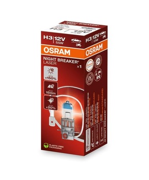 Osram NIGHT BREAKER LASER H3, +150% vyšší jas, halogénová žiarovka do svetlometu, 64151NL, 12V auto,