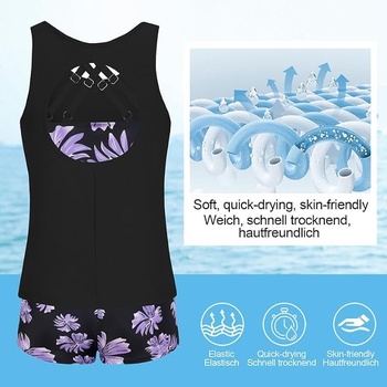 Tankini plavky Jasambac fialové květy vel. L