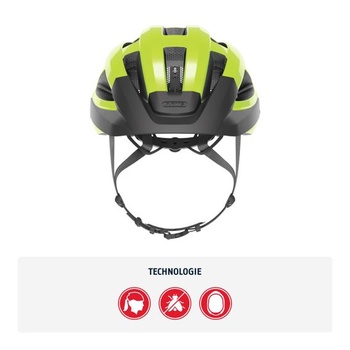 Cyklistická helma ABUS Macator MIPS - základní cyklistická helma s kšiltem - vhodná pro ty s culíky