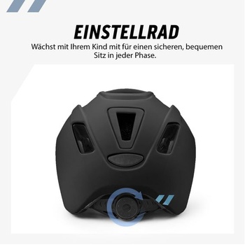 Dětská cyklistická helma 80SIX s certifikací CE, snadno nastavitelná 46-58 cm, matně černá JR/XS