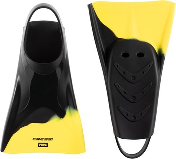 CRESSI Pura ploutve - Unisex silikonové kapsové ploutve na plavání a šnorchlování 35/38 černá/žlutá