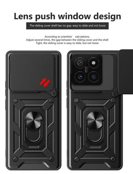 Pouzdro pro Xiaomi 14T 5G/Xiaomi Mi 14T 5G, ochranný kryt s 360° kroužkem a krytkou objektivu,
