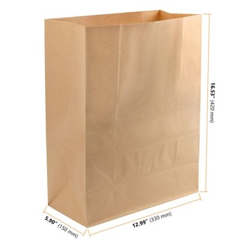 Papírové sáčky 20L - 100 kusů, kraftové papírové sáčky na odpadky, 70g/m²