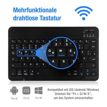 Přenosná Bluetooth klávesnice a myš MAYPHY, dobíjecí mini klávesnice, bezdrátová klávesnice pro