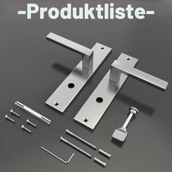 Kliky dveří, interiérové dveře, klika, stříbrná, 78 mm, WC/koupelna, CUBE WC - koupelna, stříbrná