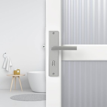 Kľučky dverí, interiérové ​​dvere, kľučka, strieborná, 78 mm, WC/kúpeľňa, CUBE WC - kúpeľňa, strieborná
