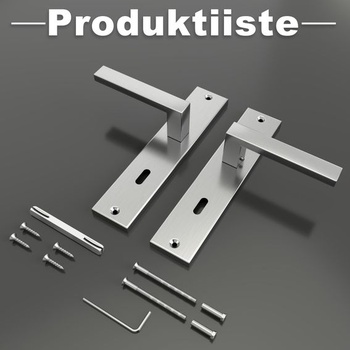 Kliky pro interiérové dveře, stříbrné, 72 mm, klíč s BB bitem DIN, klíč s BB bitem CUBE, stříbrné