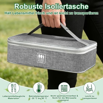 IEEILULU Krabička na desiatu s 8 priehradkami, krabička na desiatu s úložným vakom a príbory, tanier