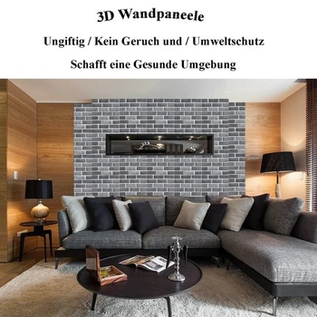 3D nástěnné panely, samolepicí, 10 kusů, samolepicí tapeta, šedá