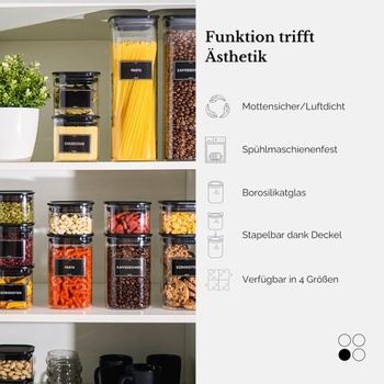 Čtvercové úložné dózy s víčky, 700 ml [Sada 4 ks] 4 x 700 ml