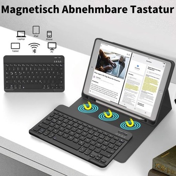 Puzdro s klávesnicou aoub pre iPad 9./8./7. generácie 10,2 palca 2021/2020/2019 čierne