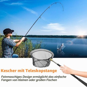 Rybářská síť, 2 kusy motýlích síťek, podběrák, roztažitelná od 40,5 cm do 151,5 cm, teleskopická