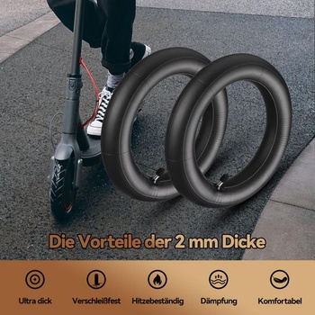 Duša pre elektrokolobežku 10 palcov 10x2/2,125, rovný ventil, dvojito zosilnená ultra tenká, pre