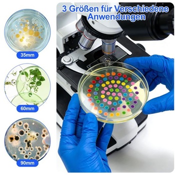 60 kusov plastových Petriho misiek, 35mm, 60mm, 90mm Petriho misky s prenosovými pipetami a