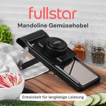 Fullstar 2v1 nerezový krájač zeleniny mandolína - Nastaviteľný tenký krájač 1-4 mm - Mandolína s