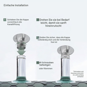 Kryt kouřovodu komína Vent Systems 100 mm - Kryt kamna/komína z pozinkované oceli s dešťovou