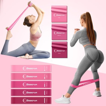 Súprava kruhov na pilates Goocrun s odporovým pásom, loptou na pilates a klznými diskami. Prenosná domáca