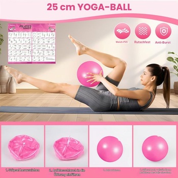 Súprava kruhov na pilates Goocrun s odporovým pásom, loptou na pilates a klznými diskami. Prenosná domáca
