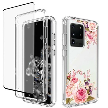 Ochranný kryt pre Galaxy S20 Ultra 5G, púzdro SM-G988U s tvrdeným sklom - kompletná ochranná sada