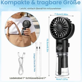 Ruční ventilátor Flanliy, černý
