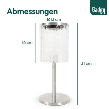 Solárny lampáš Gadgy Vonkajší krištáľový vzhľad – LED solárna stolná lampa Záhradná číra