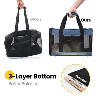 Conlun Cat Carrier M, přepravka pro přepravu koček schválená pro letadla do 7 kg, D 43 x Š 28 x V