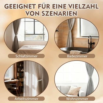 4 magnetické úchytky na záclony, ručne tkané úchytky na záclony pre domácnosť a kanceláriu (béžová)