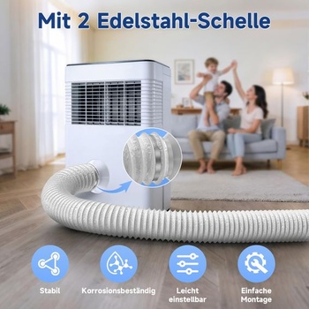Výfuková hadica Inpuster 150 mm zosilnená kovová hliníková, dlhá 5 m, flexibilná hliníková rúrka
