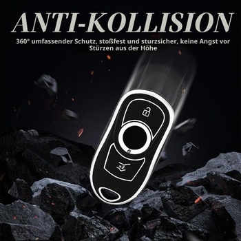 Pouzdro na klíče pro Opel Vauxhall Astra K Insignia B Corsa Adam, černo-zlaté, 3 tlačítka