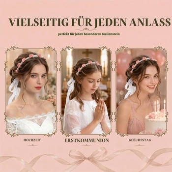 Květinová čelenka, dirndl čelenka, modré růže, tradiční vlasové doplňky