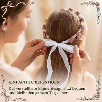 Květinová čelenka, dirndl čelenka, modré růže, tradiční vlasové doplňky