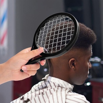 Hrebeň na afro kučery Twist Comb, alternatíva hubky na vlasy v dizajne tenisovej rakety,