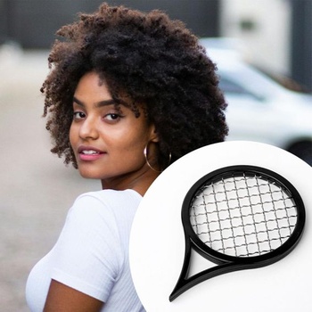 Hřeben na afro kudrlinky Twist Comb, alternativa houbičky na vlasy v designu tenisové rakety,