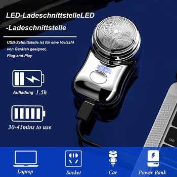 Mini elektrický holiaci strojček, prenosný tichý elektrický holiaci strojček pre mužov, dobíjací USB