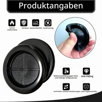 20 kusů gumových kabelových průchodek 25 mm, vodotěsných, černých 25 mm - 20 ks