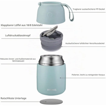Termonádoba VITONIS se lžící 500 ml, zelená