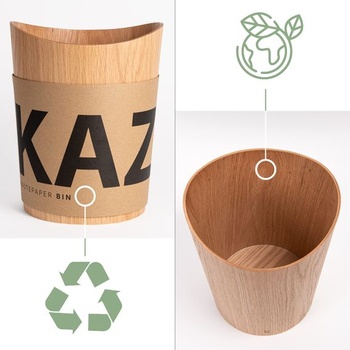 Odpadkový koš Kazai. dřevěný