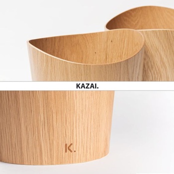 Odpadkový koš Kazai. dřevěný