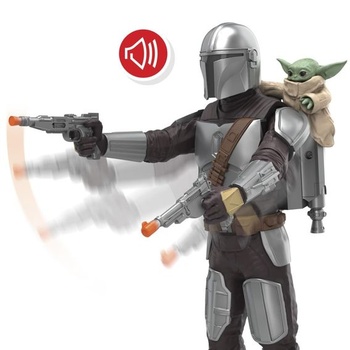Star Wars: Mandalorian a Grogu: Bounty Hunter Blaster, akční figurka (28 cm) se zvukovými efekty,