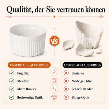 WERTIOO misky na Crème Brûlée, 4 kusy, 8 oz/237 ml, misky na suflé 8 oz/237 ml 4